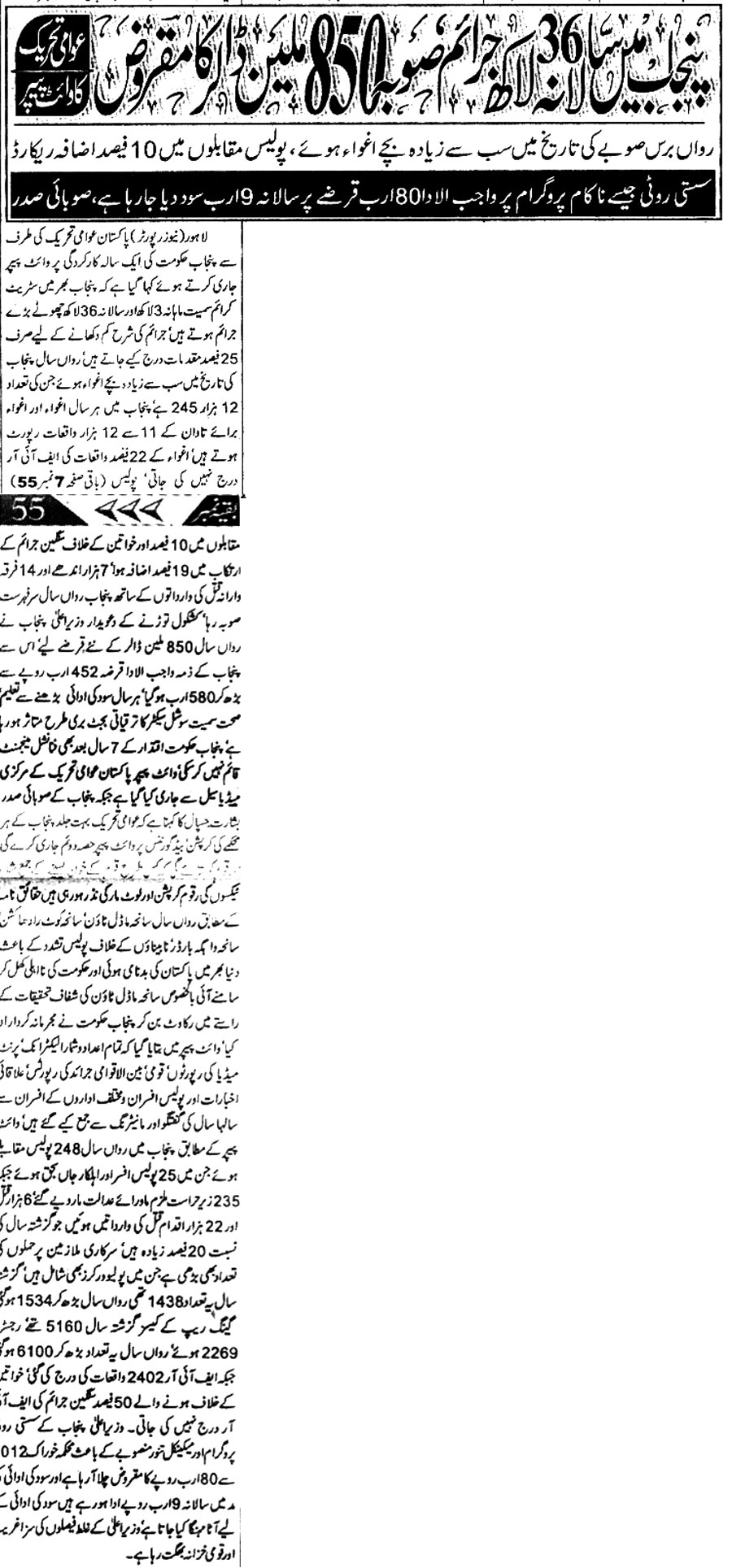 Minhaj-ul-Quran  Print Media CoverageDaily-Islam-Front-Page